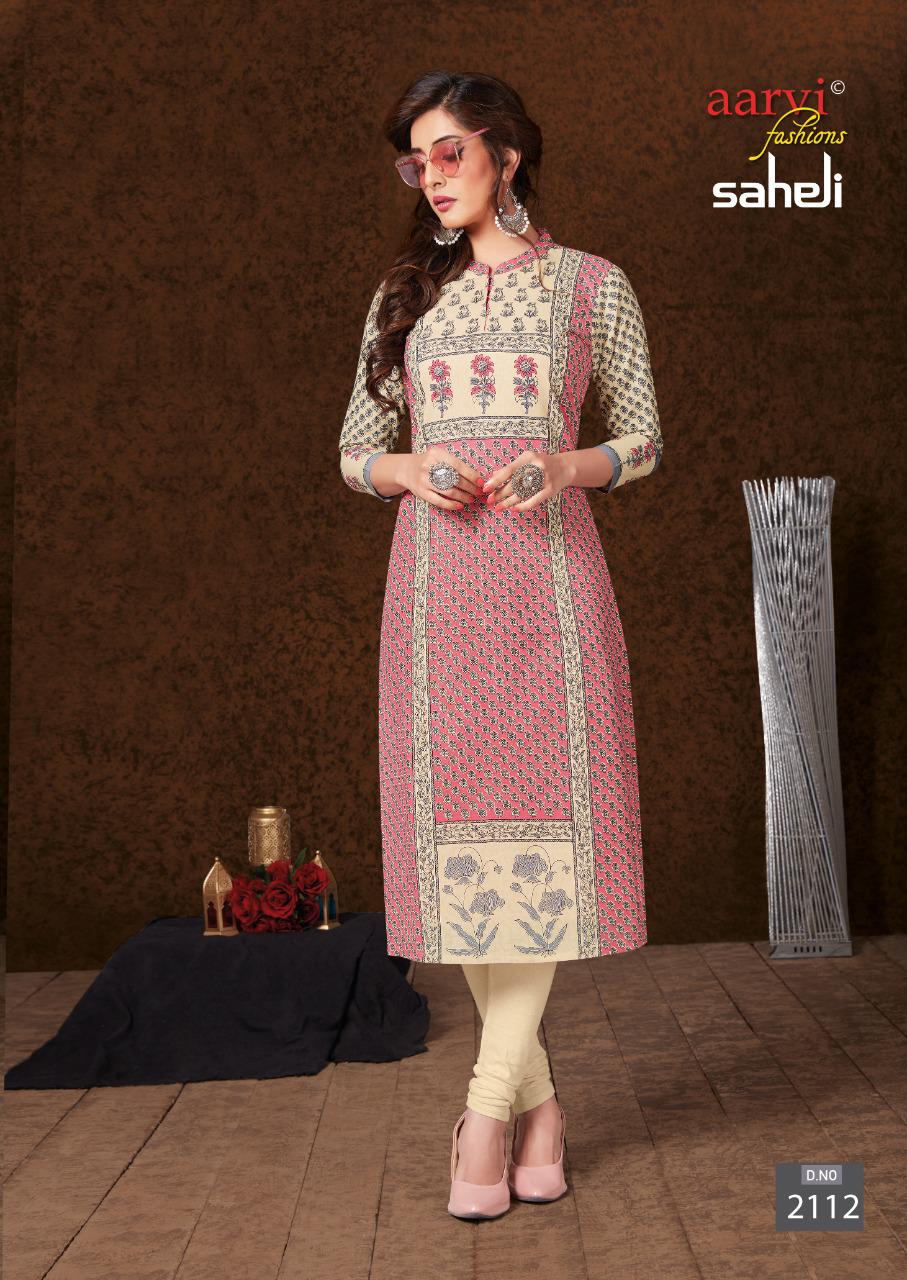 Aarvi Saheli 11 Latest Fancy Designer Cotton Printed Kurti Material
